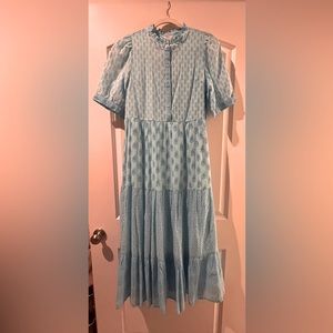 NWT Crown & Ivy Size 8 Maxi Blue Dress